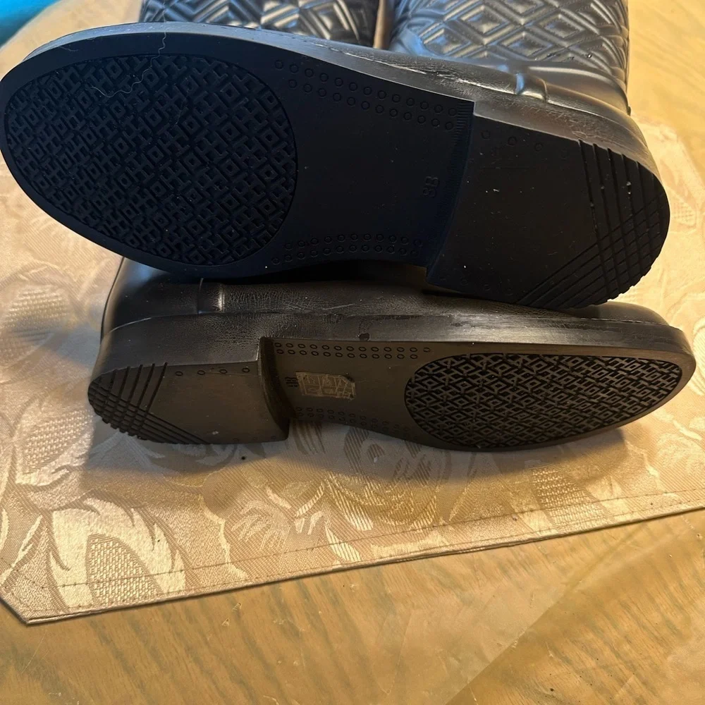 Tory Burch Black Quilted Rain Boots